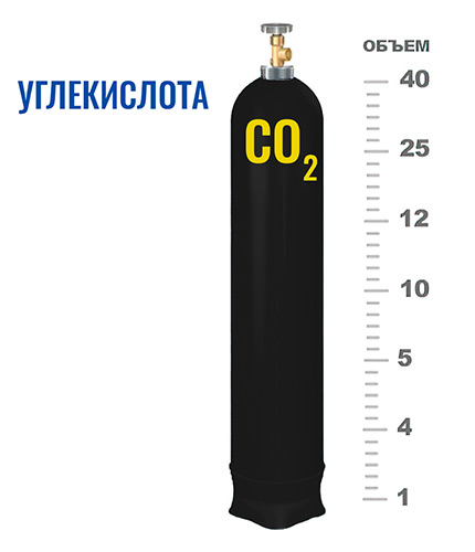 Углекислотный баллон 40 л (24 кг) - заправка